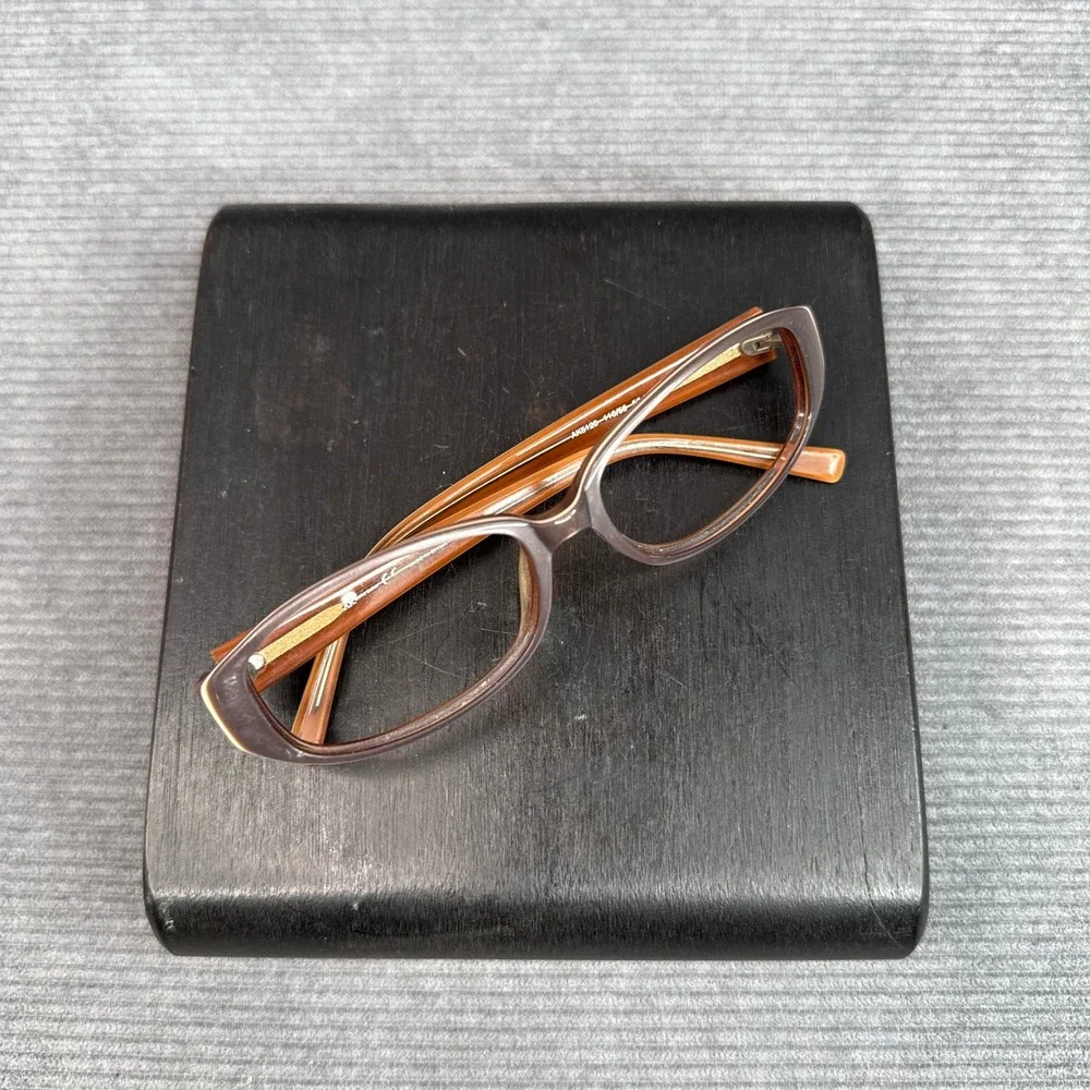 Anne Klein AK5120 Brown Amber Oval Eyeglasses Frames 52-15-130 Womens GlassesY2K